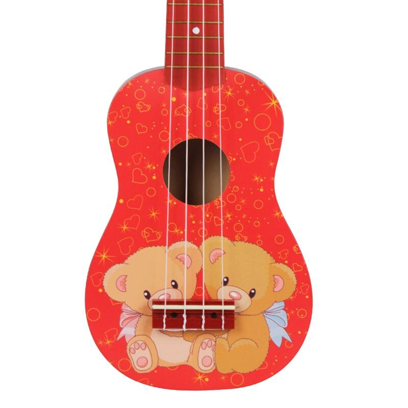 Irin 21 Inch 15 Frets Sopraan Ukulele Uke 4 Nylon Snaren Gitaar Patroon Universele Akoestische Instrument Rood