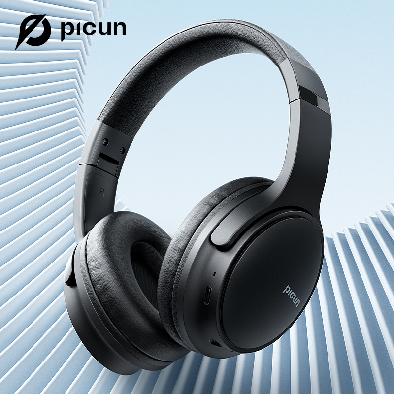 Picun B-06 Bluetooth-Kopfhörer über dem Ohr, 110-Stunden-Spielzeit, kabellose Kopfhörer mit Mikrofon, faltbar, verstellbar, leicht, HiFi