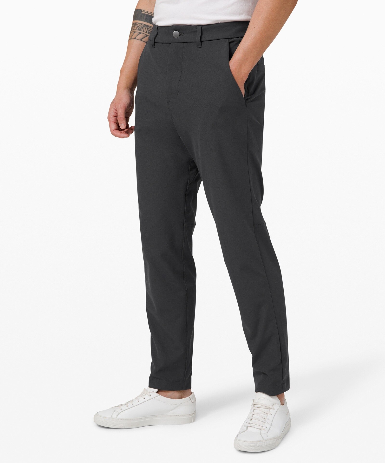 Lulu Commission Sweat Pants Men Black Workout Elastic Sweatpants Zipper Fitness Full Length Jogging Pants with Pocket Trousers
