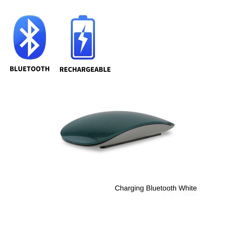 Magic Touch Bluetooth Muis Ergonomische Ultra Dunne Usb Optische Muizen 1600Dpi Computer Muis Met Usb C Adapter Voor Apple macbook Pc: Charging Dark green