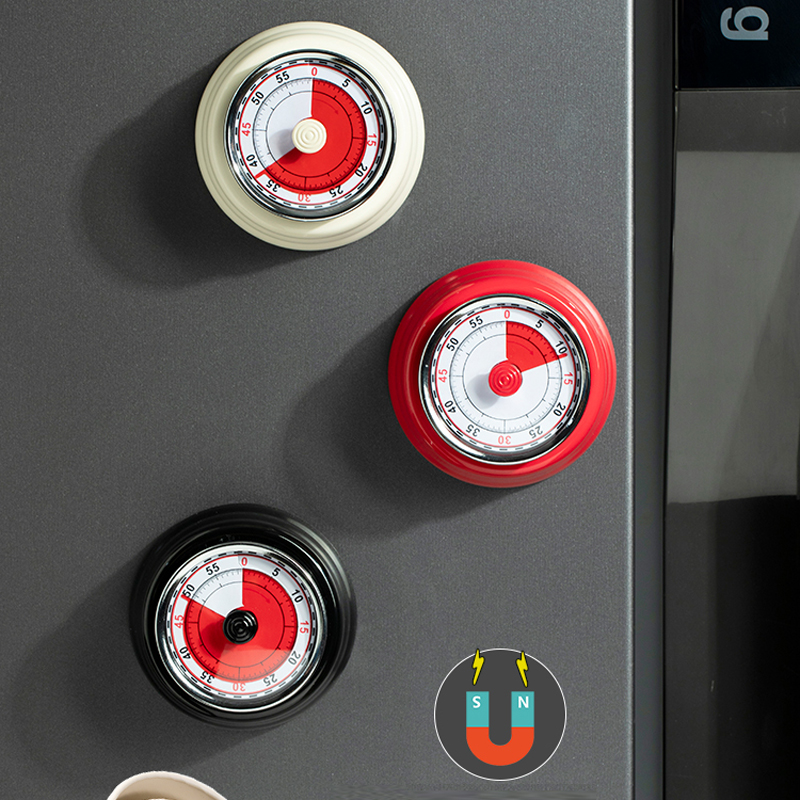 Mechanical Timer Bakery Cooking Shower Study Minutnik Set Time Reminder Countdown Alarm Clock with Magnet Fix Kitchen Supplies