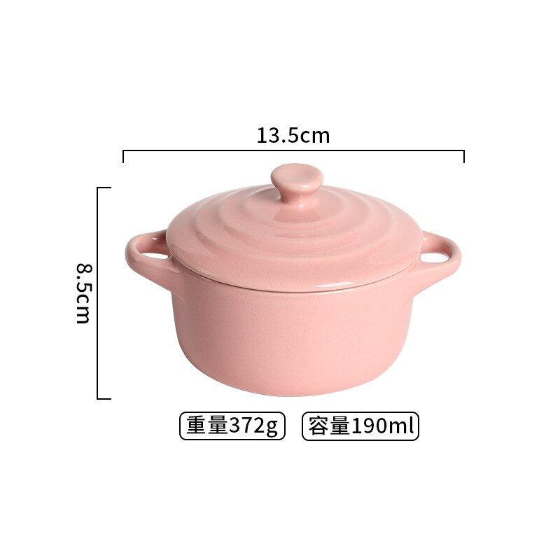 Waterproof Stew Pot Ceramic Soup Pot with Lid Binaural Stew Pot Household Children's Bird's Nest Steamed Egg Special Stew Bowl: Pink