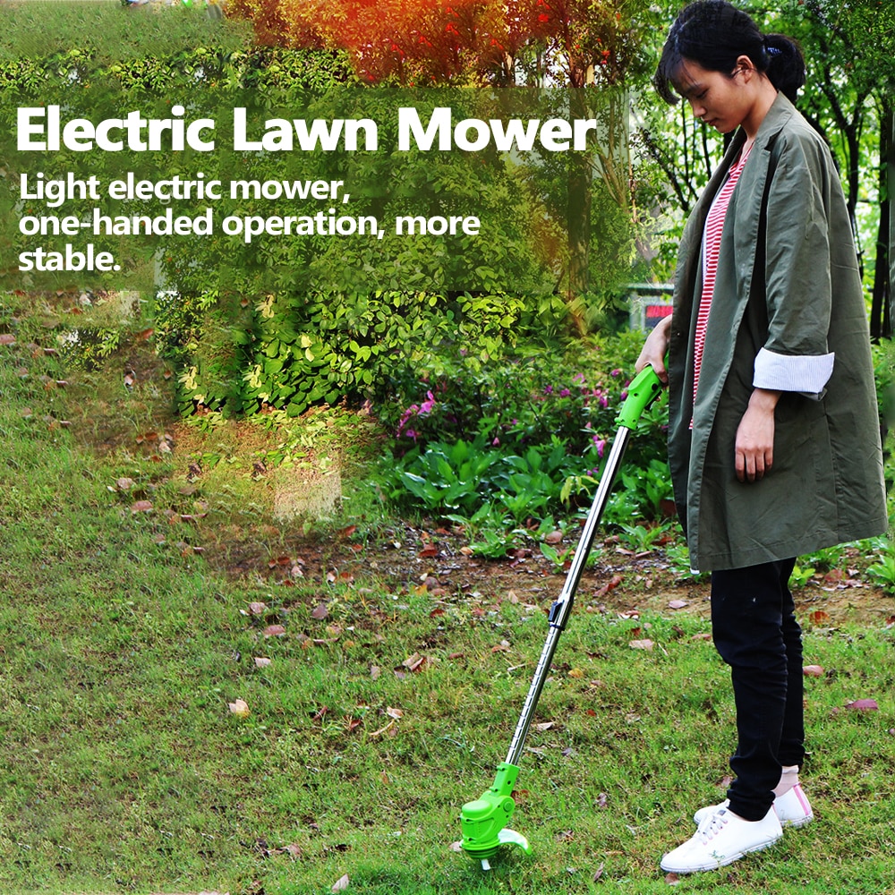Electric Lawn Mower Household Cordless Weeder 12V Lithium Battery Portable Home Garden Pruning Tool Grass Trimmer Brush Cutter
