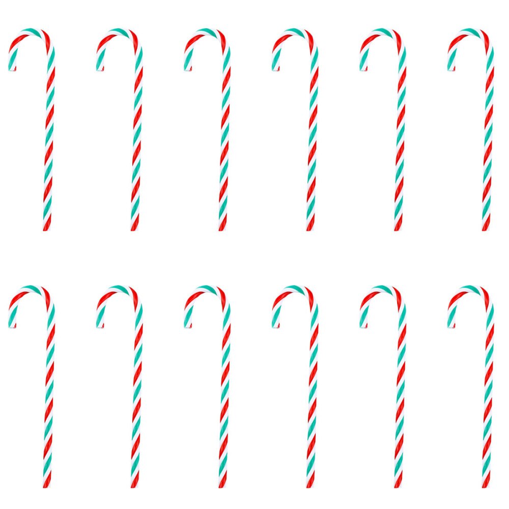 12 stuks decoratieve hangers in de vorm van een zuurstok, hangende kerstboomdecoratie in de vorm van een zuurstok: Stijl 2