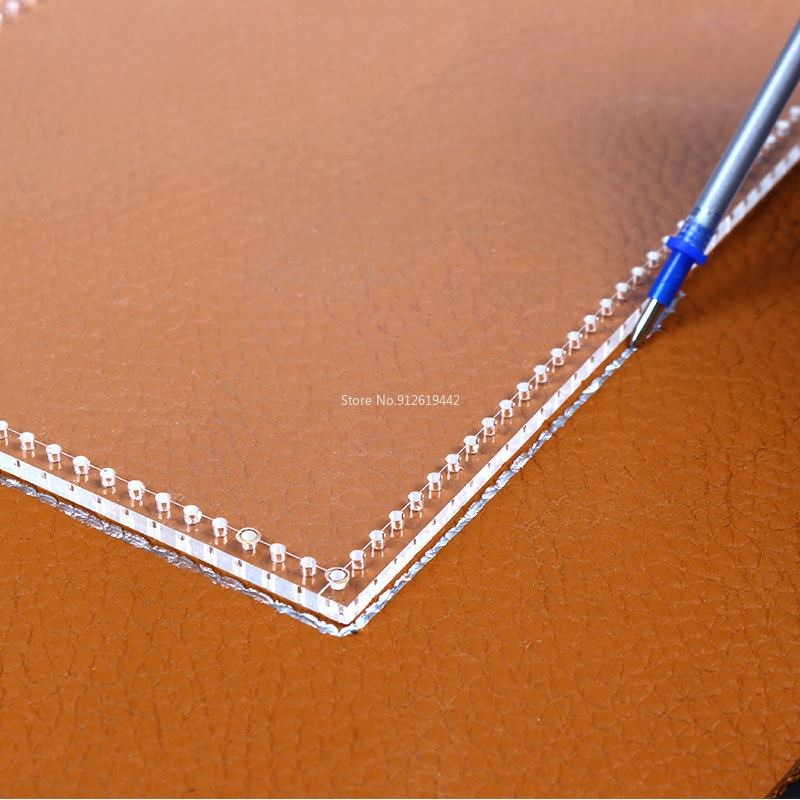 1set Leather Handmade Craft Women Coin Purse Bag Sewing Pattern Acrylic Stencil Template Sewing Accessories with Holes 10*7