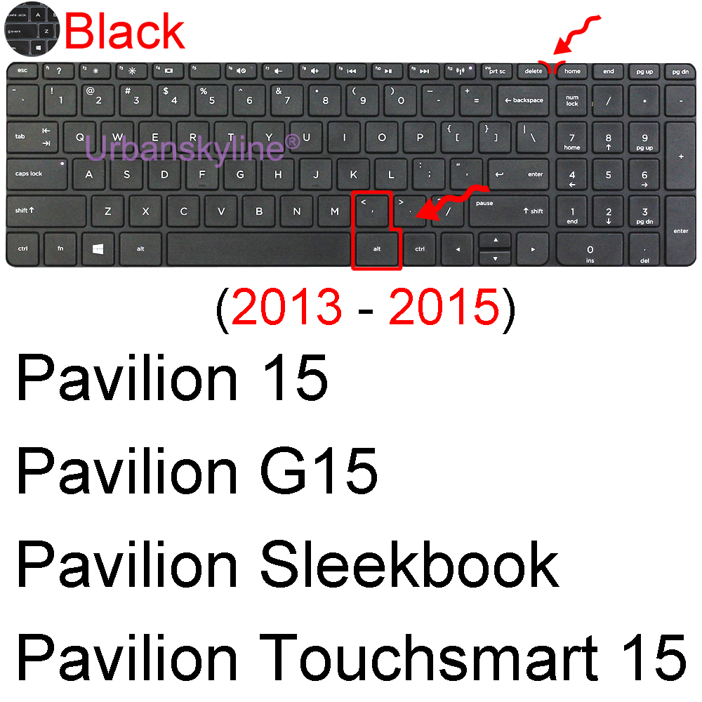 for HP Pavilion 15 Keyboard Cover 15-AB 15-AU 15-CB 15-CC 15-CD 15-Ck 15-CX Silicone Laptop Protector Skin Case TPU Accessories: Black 2013-2015