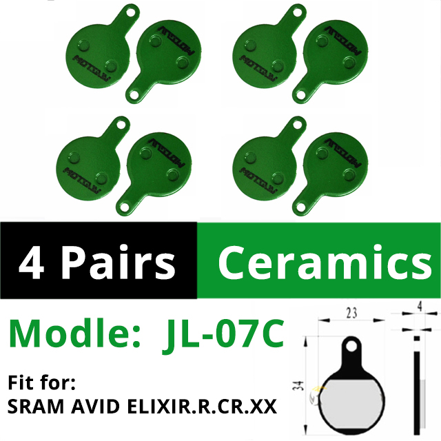 2 pares de MOTSUV de pastillas de freno para bicicletas MTB pastilla de freno de bicicleta SRAM AVID SHIMANO M315 M355 M365 M395 M445 M447 MT200 M525: 07C 2 Pairs Ceramics