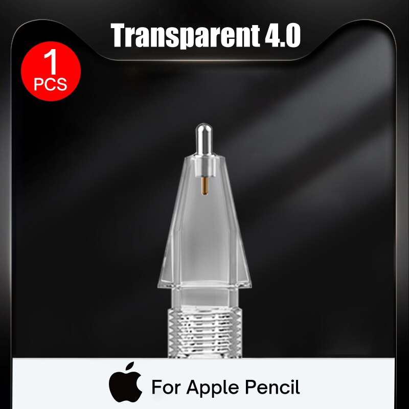 Apple Pencil 1st 2nd Generation For Pencil Tips Double Layer transparent Thin Tip for iPad Stylus Enough For 3 Years of Use: 1Pcs 4.0 Transparent