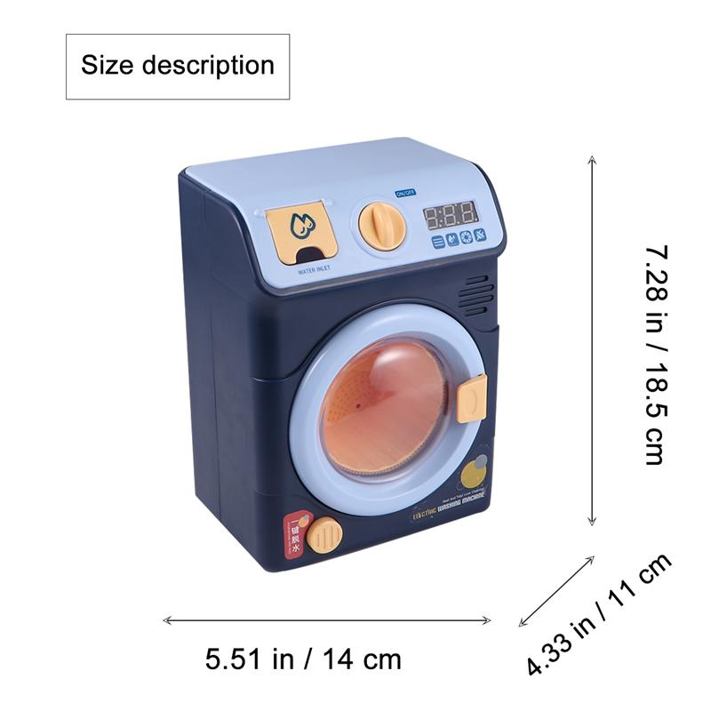 1 Set Mini Washing Machine Electric Washing Machine Toy Funny Play House Toy without Battery (Blue/red)