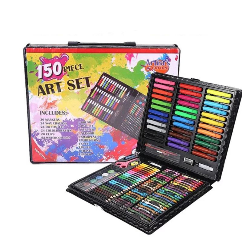 150 Pzs/Set Kit De Herramientas De Dibujo Con Caja Pincel Pintura Arte  Marcador Color Agua Bolígrafo Crayon Niños Regalo