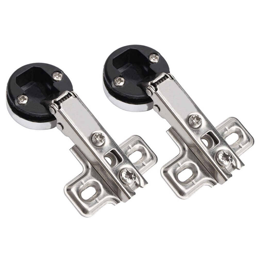 26mm Cup Screws Full Overlay Cold Rolled Steel Cupboard Hardware Fitting Practical Glass Door Hinge Home Accessories Furniture: Straight Arm 2pcs
