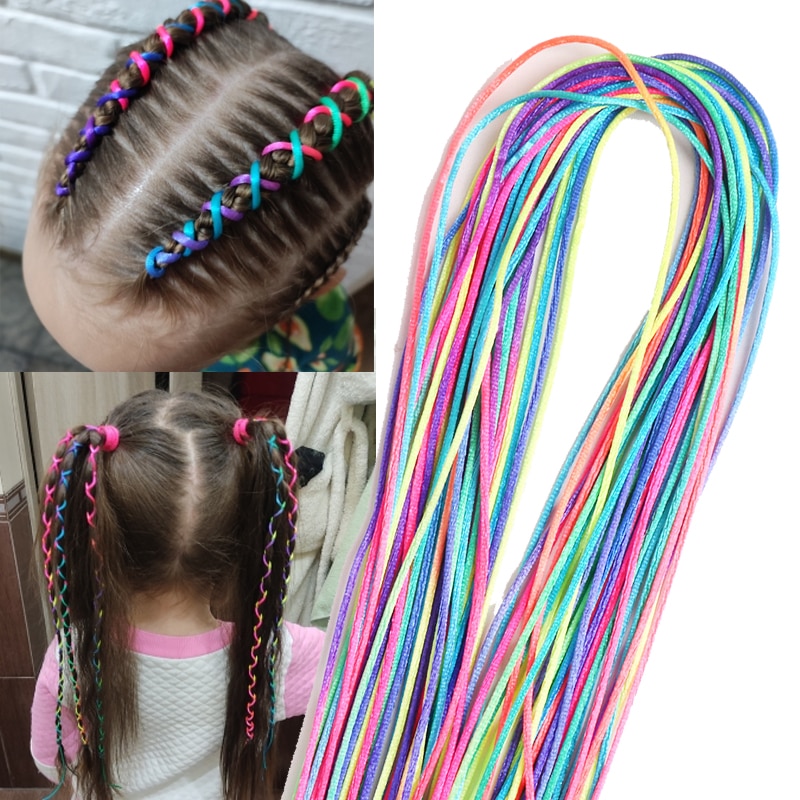 90 Cm Mix Kleurrijke 4-30 Stuks Haar Vlechten Touw Strengen Voor Afrikaanse Vlechten Meisjes Diy Paardenstaart vlechten Vrouwen Styling Haaraccessoires