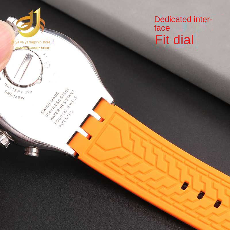 Correa de reloj de goma de 19mm, 20mm y 21mm para Swatch, correa de reloj para hombre YVS400 YVS451 YVB404, pulsera de silicona impermeable para deportes al aire libre