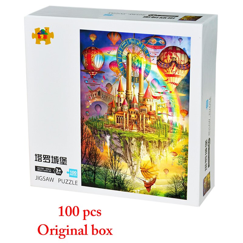100 stücke von karton puzzle, verschiedene muster, pädagogisches pädagogisches spielzeug, geben kinder die beste geburtstag NSWOB: starry sky