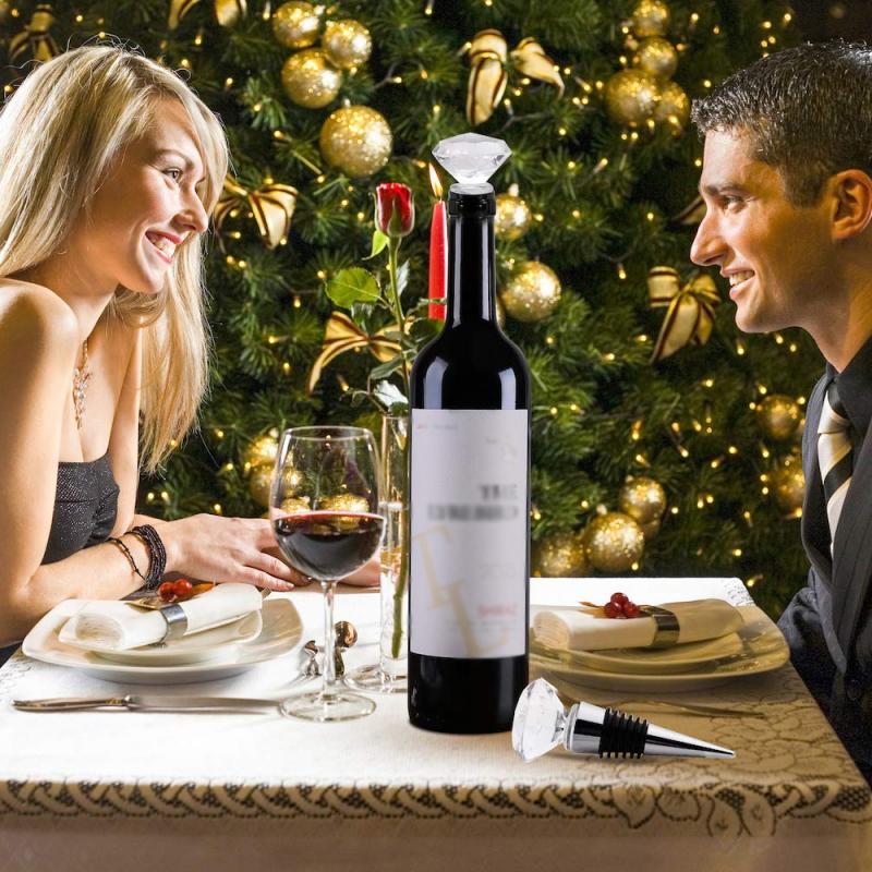 Diamond Shape Rode Wijn Kurk En Cap Gadget