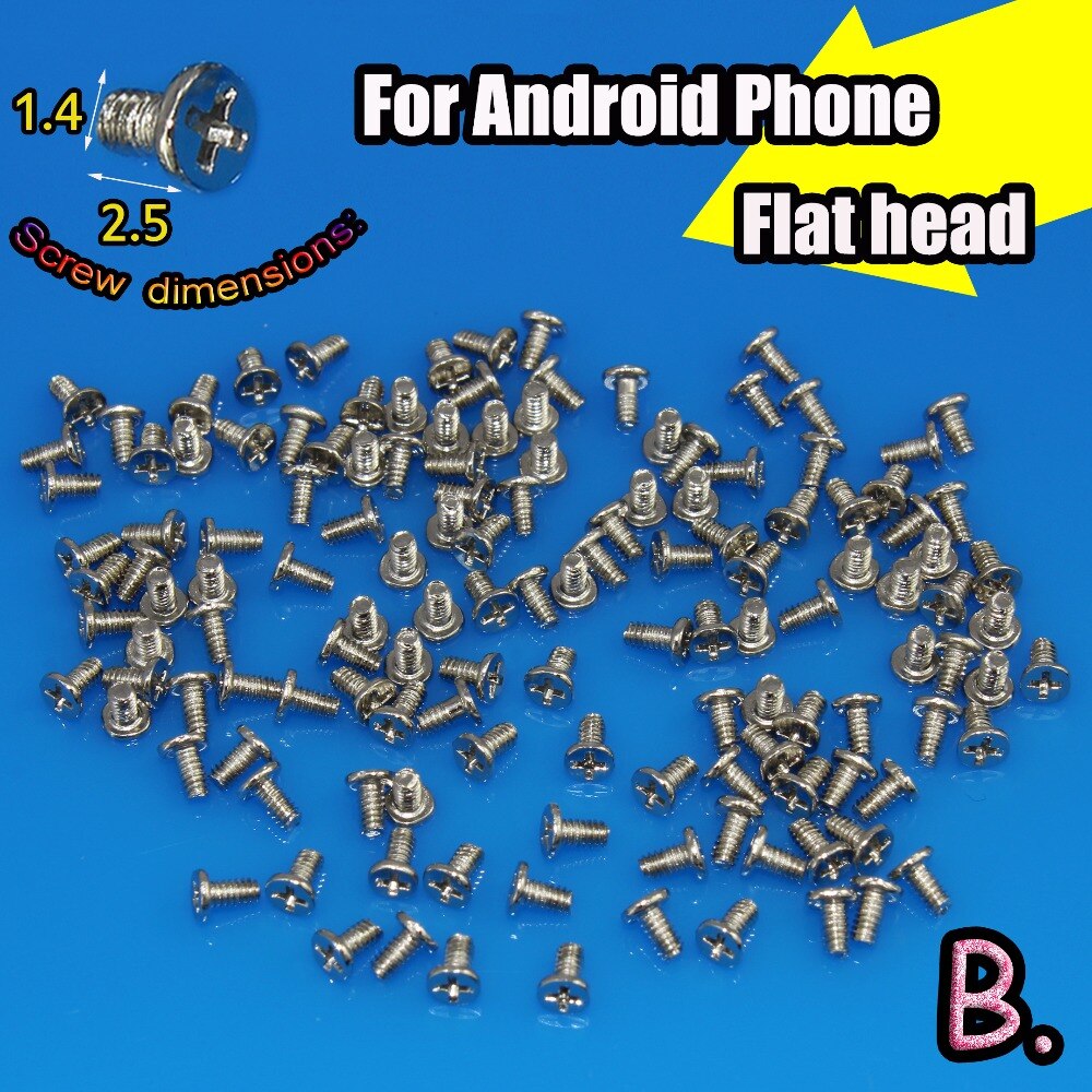 JCD-tornillos de cabeza plana/redonda para teléfono móvil, M1.4, para teléfono Android