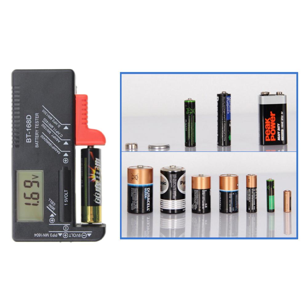 Battery Tester Battery Diagnostic Tool Digital Display Checks Battery Levels for 1.5 V 9 V Batteries