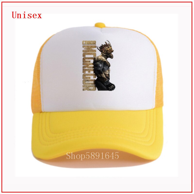 The King Of Conor Mcgregor Baseball cool Cap Embroidery Dad Hat 100% Cotton Snapback Caps Unisex Adjustable caps: yellow-white / Kids