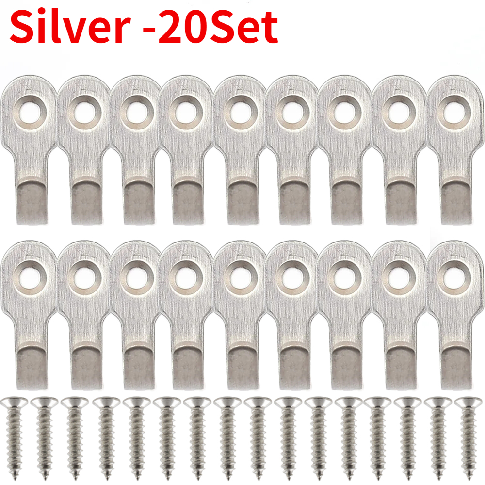 Juego de 20/1 Mini gancho en forma de J con tornillo, artículos de acero inoxidable, estante para llaves, ganchos de perforación de pared, accesorios de cocina, accesorios de baño: Castaño