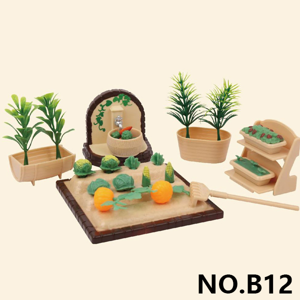 Forest Family Villa 1:12 Furniture Set Toy DIY Miniatura Dollhouse Fluctuation Bed Sets Mini Doll House Miniatures Toys For Kids: B12