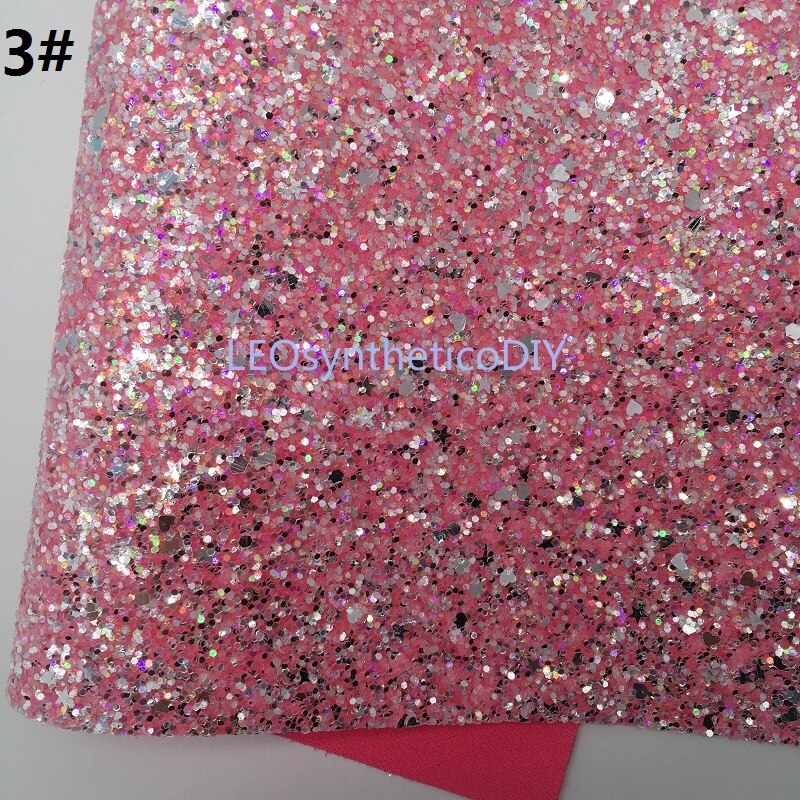 1pc 21 x 29cm dikke glitterleer met sterren en hartjes voor het maken van strikken accessoires leosyntheticodiy  t113