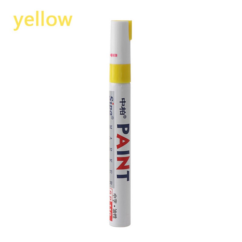 Marcador de tinta de caneta à prova d' água carro do piso do pneu marcador de tinta permanente para qualquer superfície lisa do metal marcação graffiti oleosas papelaria: YELLOW