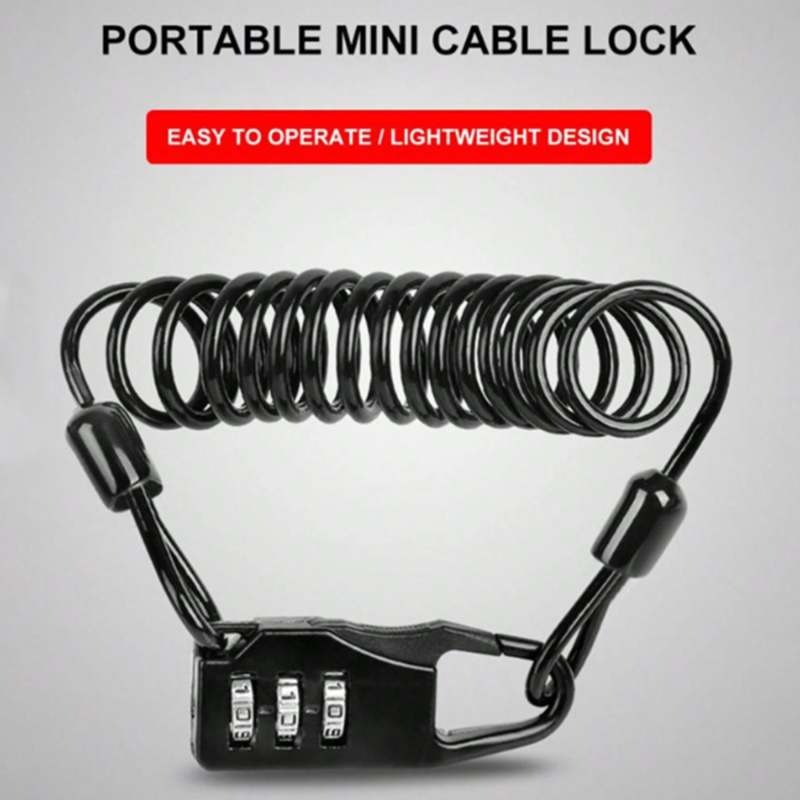 Mountainbike Wire Lock Safety Lock Multifunctional Helmet Lock Bicycle Motorcycle Electric Vehicle Portable Password Cable Lock