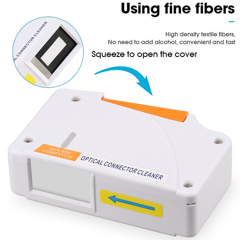 COMPTYCO Fiber End Face Cleaning Box Fiber Wiping Tool Pigtail Cleaner Cassette Ftth Optic Fiber Cleaner Tools for SC/ST/FC/LC