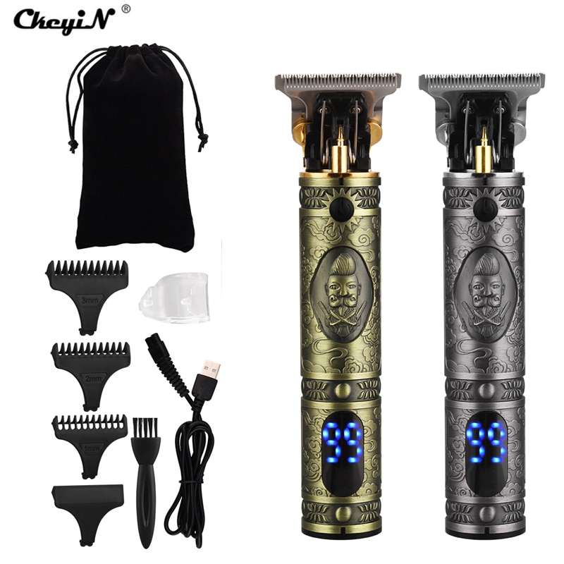Ckeyin 0Mm Haar Trimmer T9 Legering Snijkop Mannen Tondeuse Led Oplaadbare Haar Snijmachine Elektrische Scheermes Haar scheerapparaat