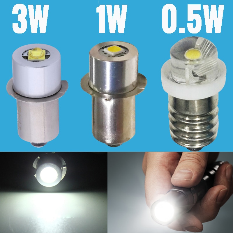 E10 P13.5S LED Chip Lamp 3V 6V 9V 12V Focus Zaklamp Zaklamp Flash Licht Vervanging 3W 1W 0.5W Spot Lamp