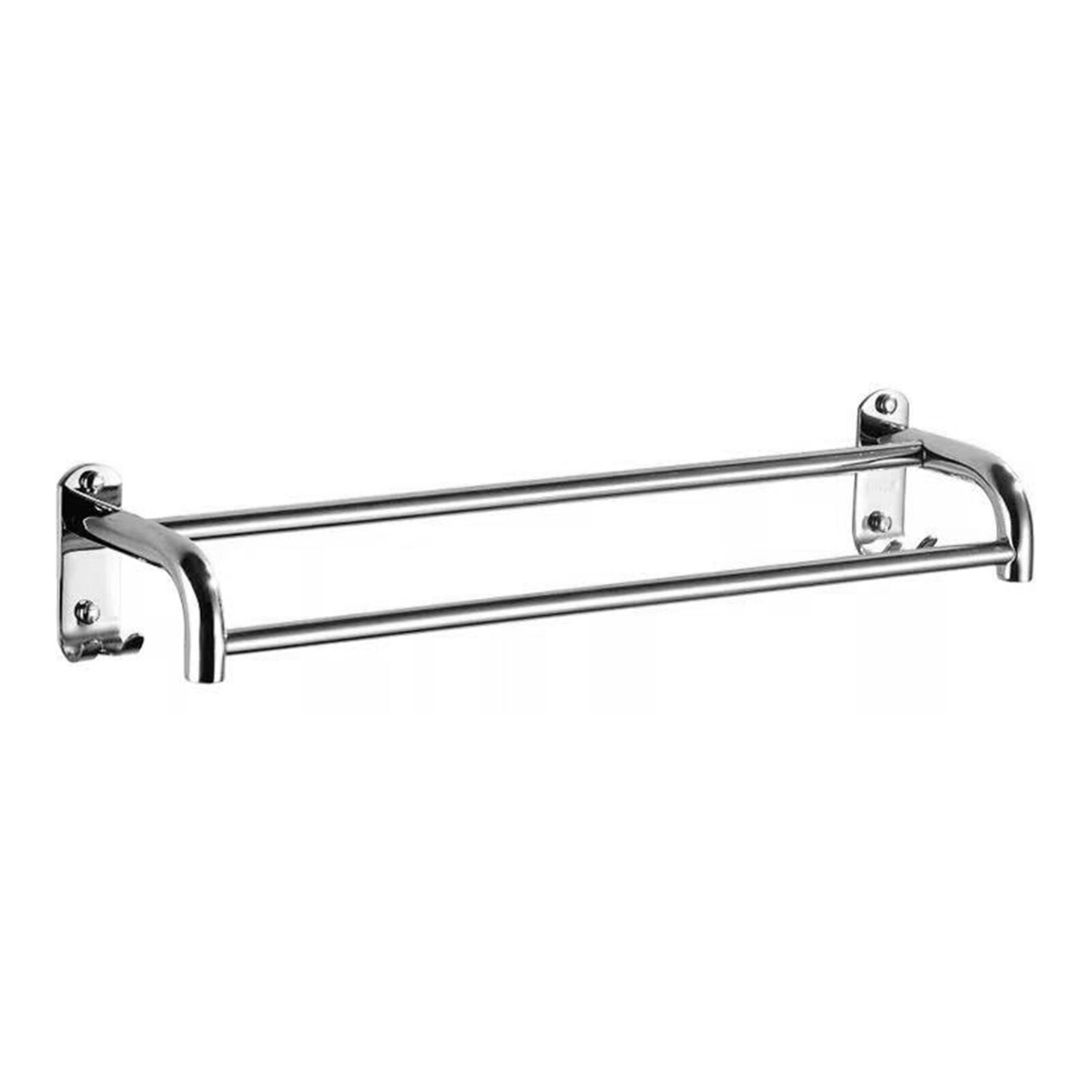 Bath Towel Rack Double-bar Bathroom Shelves Wall Mounted Drilling Towel Holder Stainless Steel Towel Shelf 23 Inch: C
