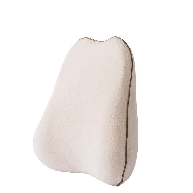 Cojín Lumbar de malla transpirable 3D para aliviar el dolor de ciática, cojín para la espalda del coche, soporte Lumbar de espuma viscoelástica, almohada Lumbar ergonómica: velvet beige