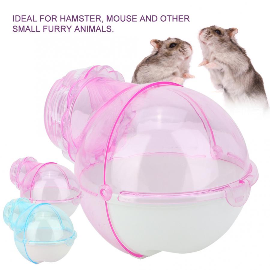 13 cm Mooie Hamster Badkamer Bad Met Pijpleiding Kleine Huisdier Running Oefening Wiel Plastic Rat Running Spelen Bal Speelgoed