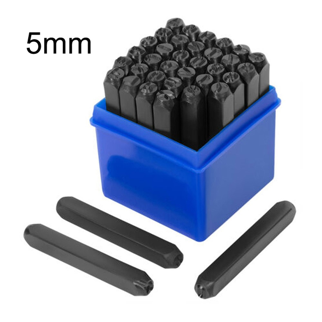 Troquel de acero para estampado de números y alfabeto, Kit de prensado de letras y sellos digitales para cinturón de Metal, herramienta de artesanía de cuero, 36 Uds.