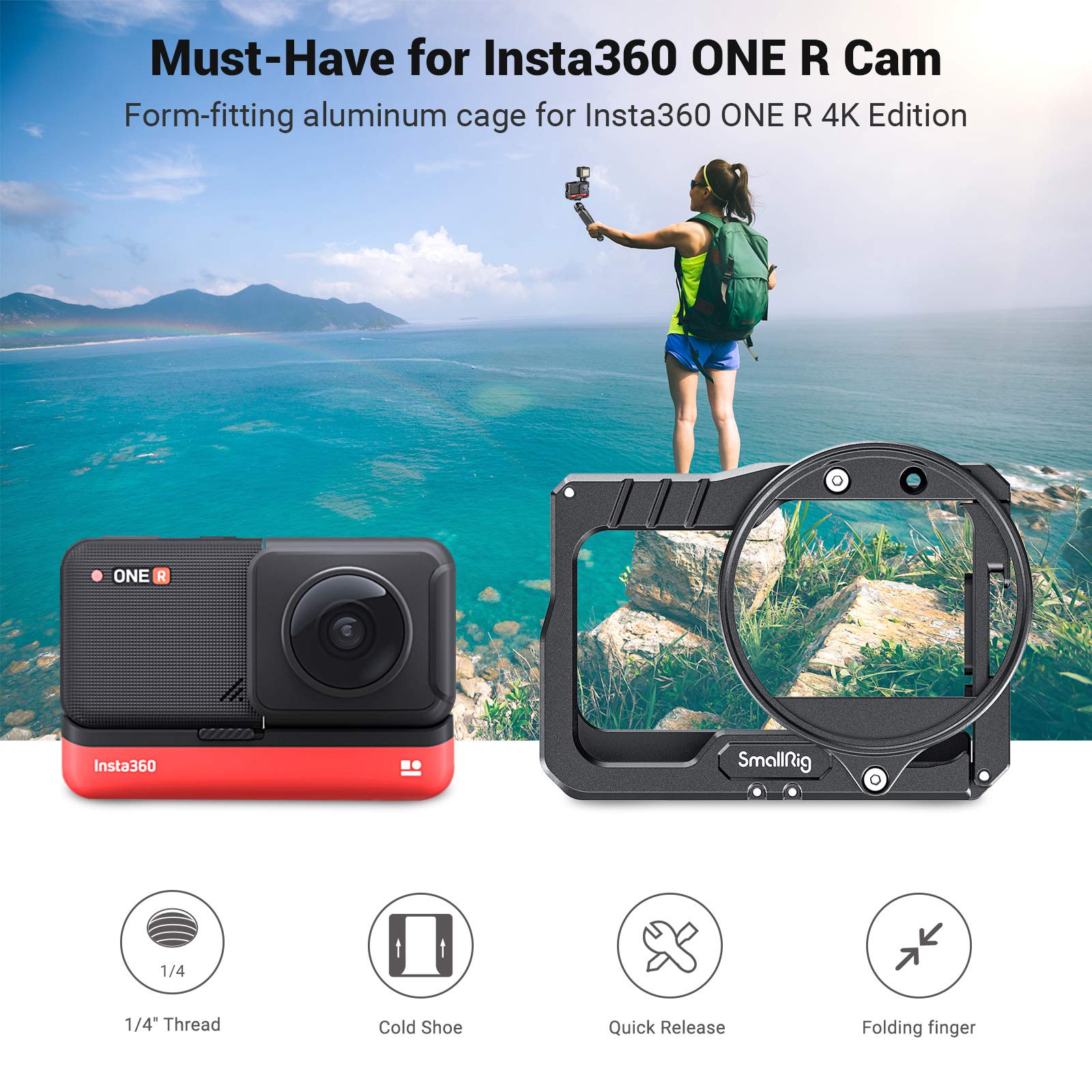 SmallRig Vlog KäFeige und 52mm Filter Adapter für Insta360 EIN R 4K Auflage Kamera KäFeige Video Schießen Stativ vlooging Unterstützung 2901