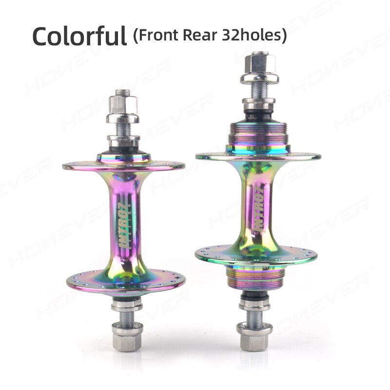 INTRO7 Bicycle Fixed Gear Hubs Front Rear 20H 24H 32 Holes Lightweight Sealed Bearing Fixie Bike Track Hub Bicycle Parts: Rainbow 32 32