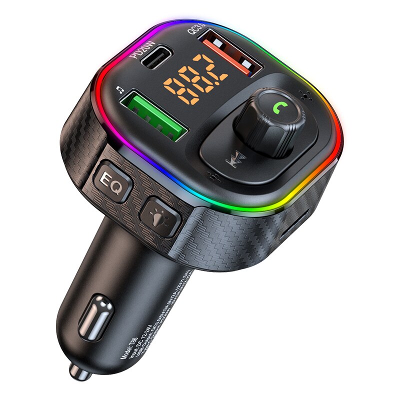 2022 Upgraded Bluetooth FM Transmitter for Car Adapter, Stronger Microphone &amp; EQ Sound Bluetooth Radio Transmitter Car Adapter: Default Title
