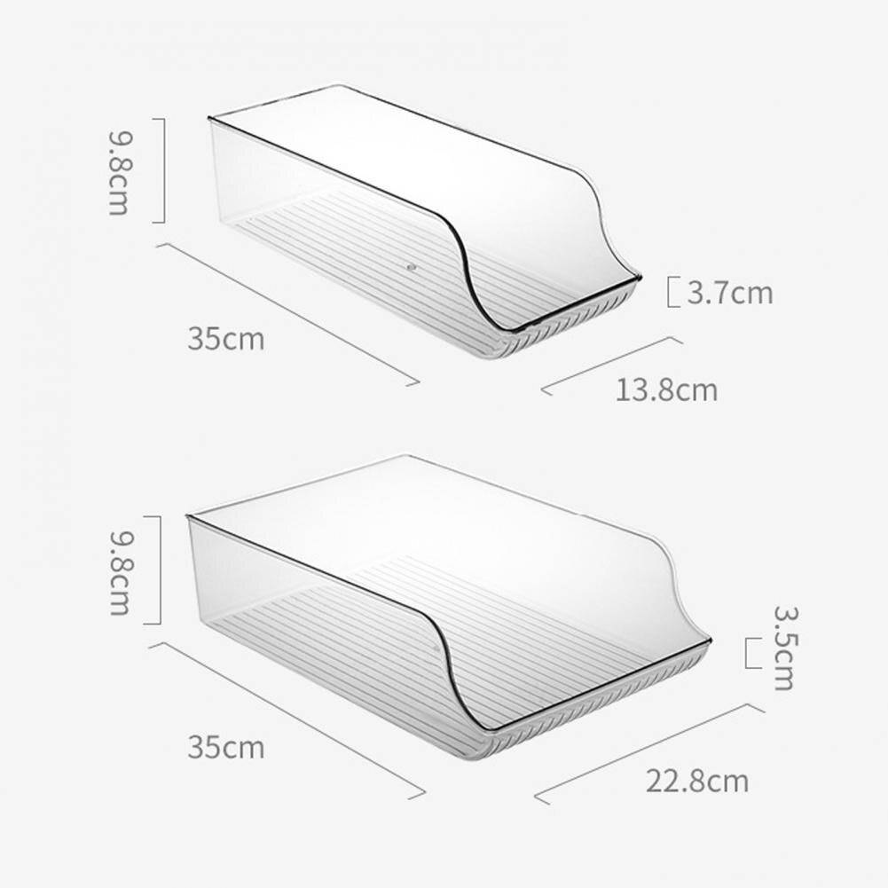 2Pcs Multifunctional Refrigerator Storage Box Transparent Plastic Arc DesignBeer Wine Bottle Storage Rack for Home