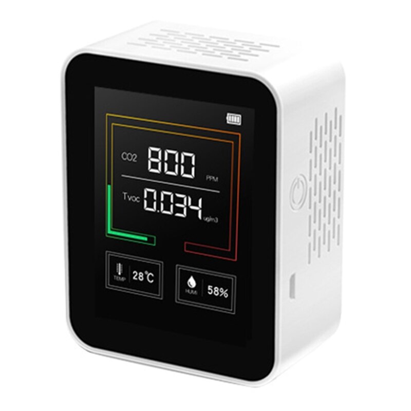 CO2 Meter Air Monitor carbon dioxide NDIR sensor CO2 detector Detection of carbon dioxide concentration: white
