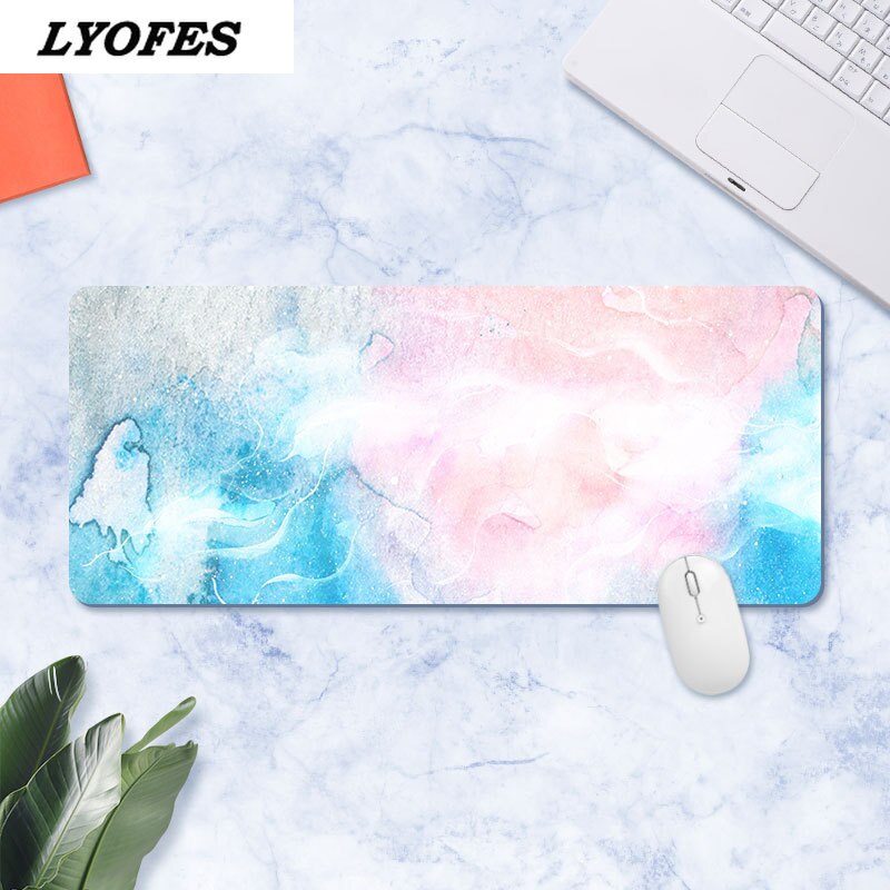 Kawaii Desk Mat Gamer Large Marble Desk Pad Mouse Pad Waterproof Computer Keyboard Table Decoration Cover Gaming Player Mice Mat: 300x800x2mm 24