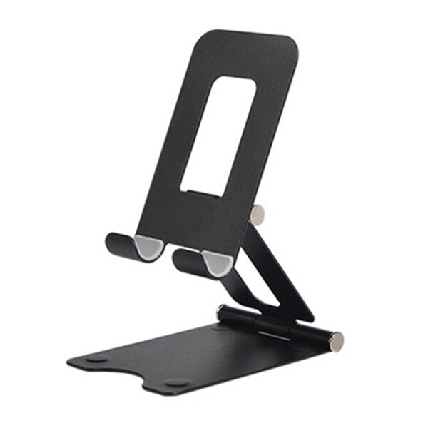 Suporte dobrável para celular, suporte universal de metal para telefones com suporte ajustável ao vivo e para tablets, iphone e ipad: Black