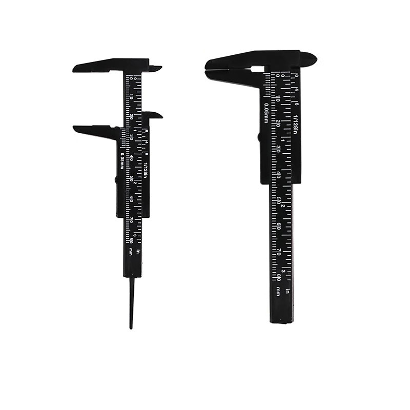 1 ud. Calibrador Vernier negro blanco azul naranja 80mm 3 en regla métrica de doble escala herramienta de medida de plástico