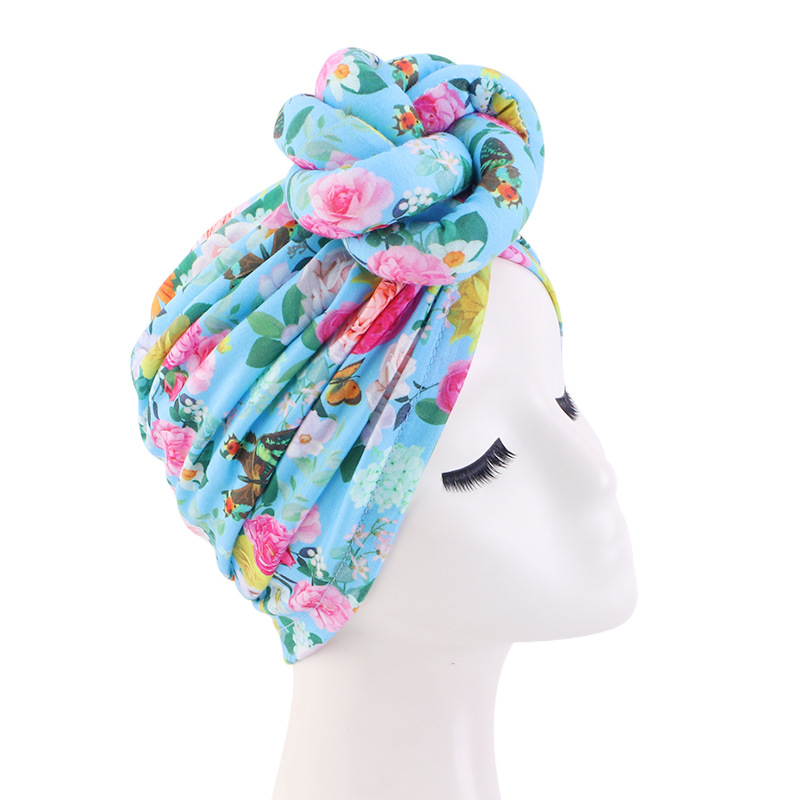 African Print Turban for Women Pre-Made Top Knot Head Wraps Flower Stretch Hijab Ladies Party Wedding Headdress: Fluorescent Green