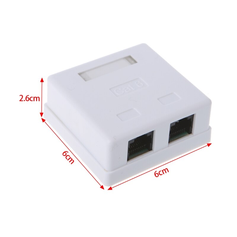 RJ45 Junction Box CAT6 Network Connector 2 Port Desktop Extension Cable Box HX6A