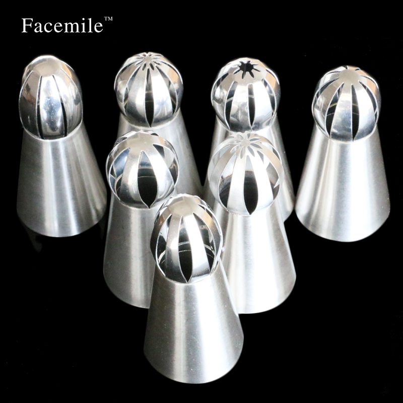 Facemile 7 stks Grote Size Icing Nozzle Decorating Tip Sugarcraft Cake Decorating Gereedschap Bakken Tools Bakvormen set 53040