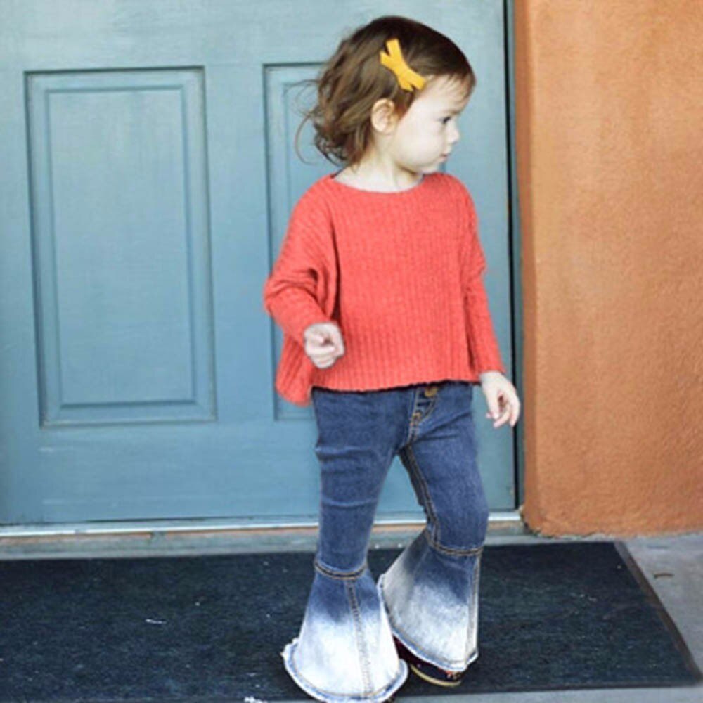 SAGACE lässig Fackeln Kleinkind Mädchen Jeans Schlauch Baby Mädchen Patchwork Hosen verlieren Täglichen Kühlen Denim Jeans Für freundlicher