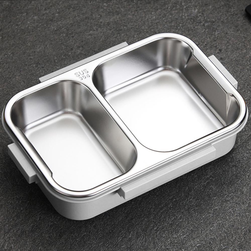 Draagbare 304 Rvs Lunchbox Met Compartimenten Servies Lunchbox Voor Kids Microwavable 40DC18: WHITE