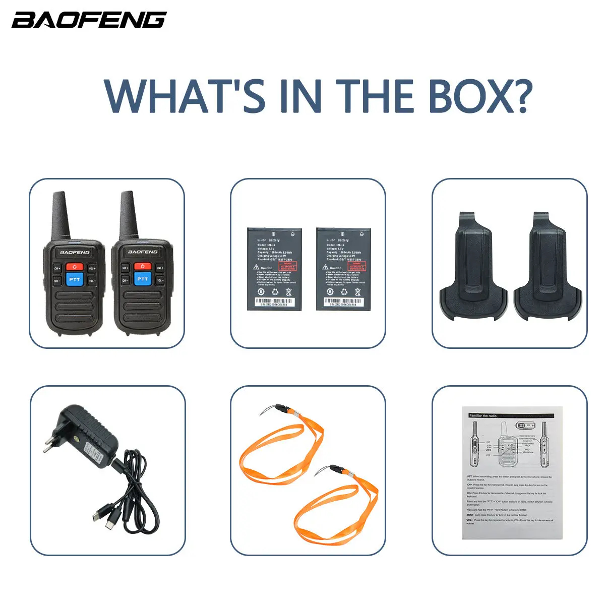 Baofeng BF-C50 2pcs Mini Walkie Talkie Kids Portable Ham Radio Comunicador UHF 400-470MHz Dual Band Two-way Radio HF Transceiver