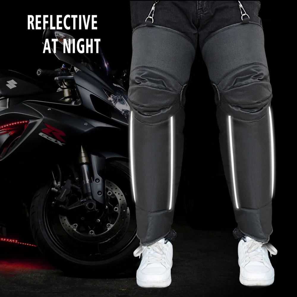 Motorcycle Protective Equipment Knee Pads Winter Wind and Cold Protection Thick Warm Motorbike Pads With Night Reflective Strip