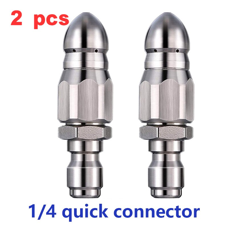 furet deboucheur canalisation ROUE G1/4 ", connecteur rapide, buse de nettoyage des égouts, buse de tuyau haute pression, accessoires de lavage, buses d'égout adaptateur nettoyeur haute pression deboucheur canalisation: 2 pcs